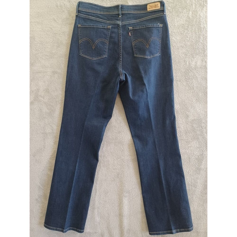 Levis 512 Boot Cut Jeans Sz‎ 14 Perfectly Slimming Dark Wash Blue Casual Stretch